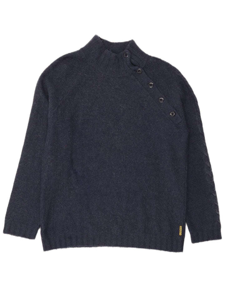 Pulover pentru bărbați Armani Jeans cu gât cu nasturi, 2XL, bleumarin