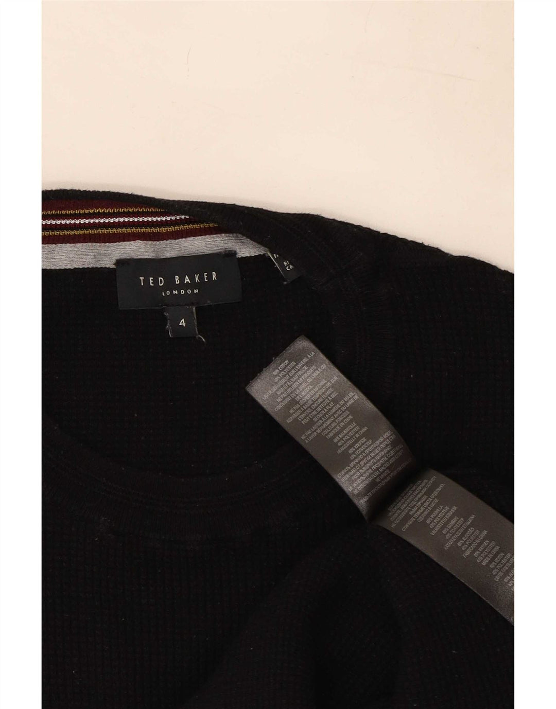 Pulover Ted Baker pentru bărbați, cu gâtul turn, mărimea 4, bumbac negru mare
