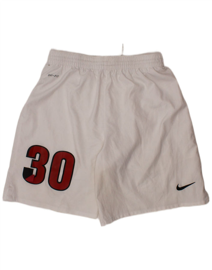 Pantaloni scurți sport NIKE Dri Fit Graphic pentru băieți 12-13 ani, mari, alb, poliester