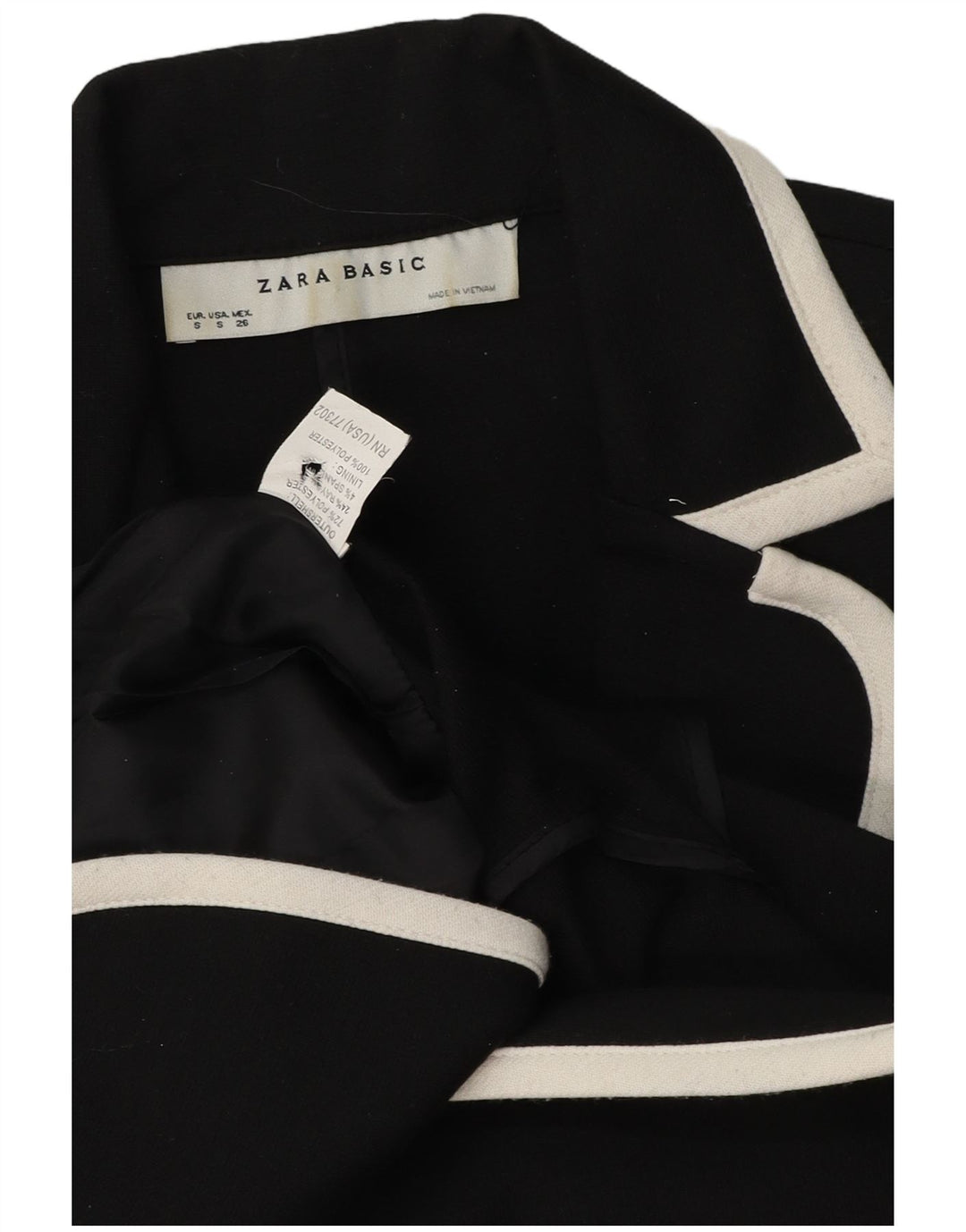 Jachetă Blazer pentru femei Zara, cu 2 nasturi, UK 10, Negru, Poliester Colorblock