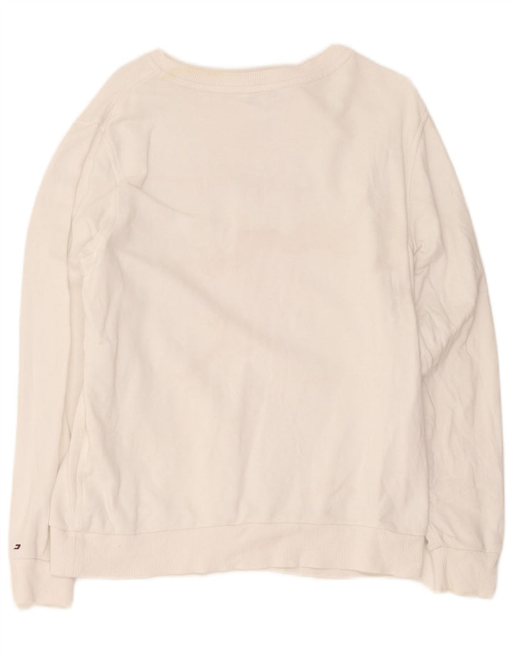 Pulover oversized cu grafic pentru femei Tommy Hilfiger UK 10 Small White