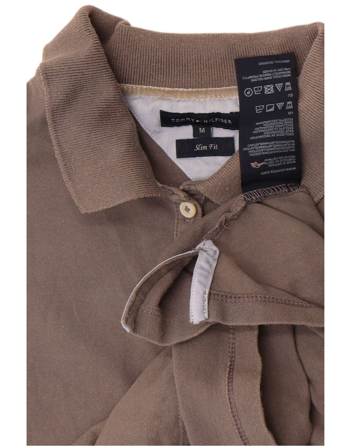 Tricou polo Tommy Hilfiger pentru femei Slim Fit UK 12 Bumbac gri mediu