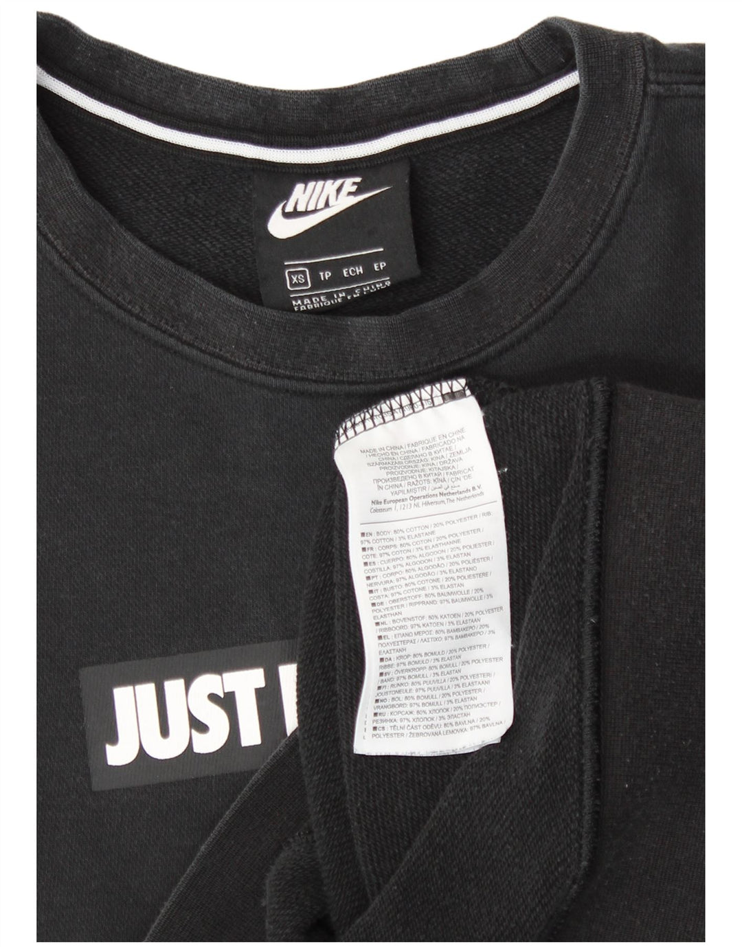 Pulover grafic pentru bărbați NIKE XS bumbac negru