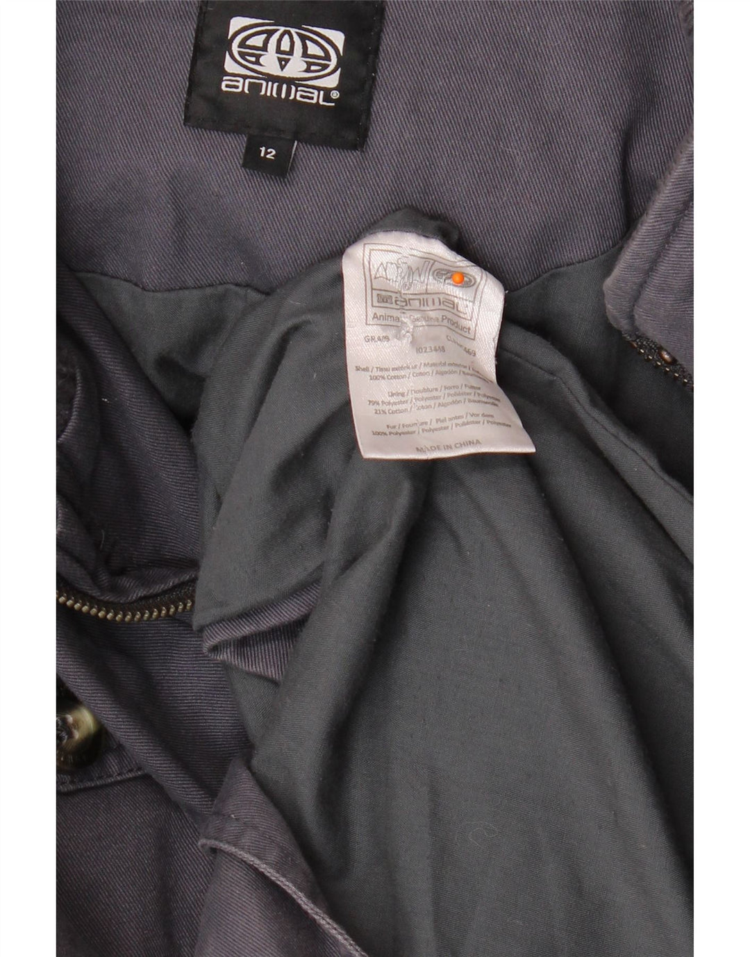 ANIMAL Womens Hooded Parka Jacket UK 12 Medium  Navy Blue Polyester