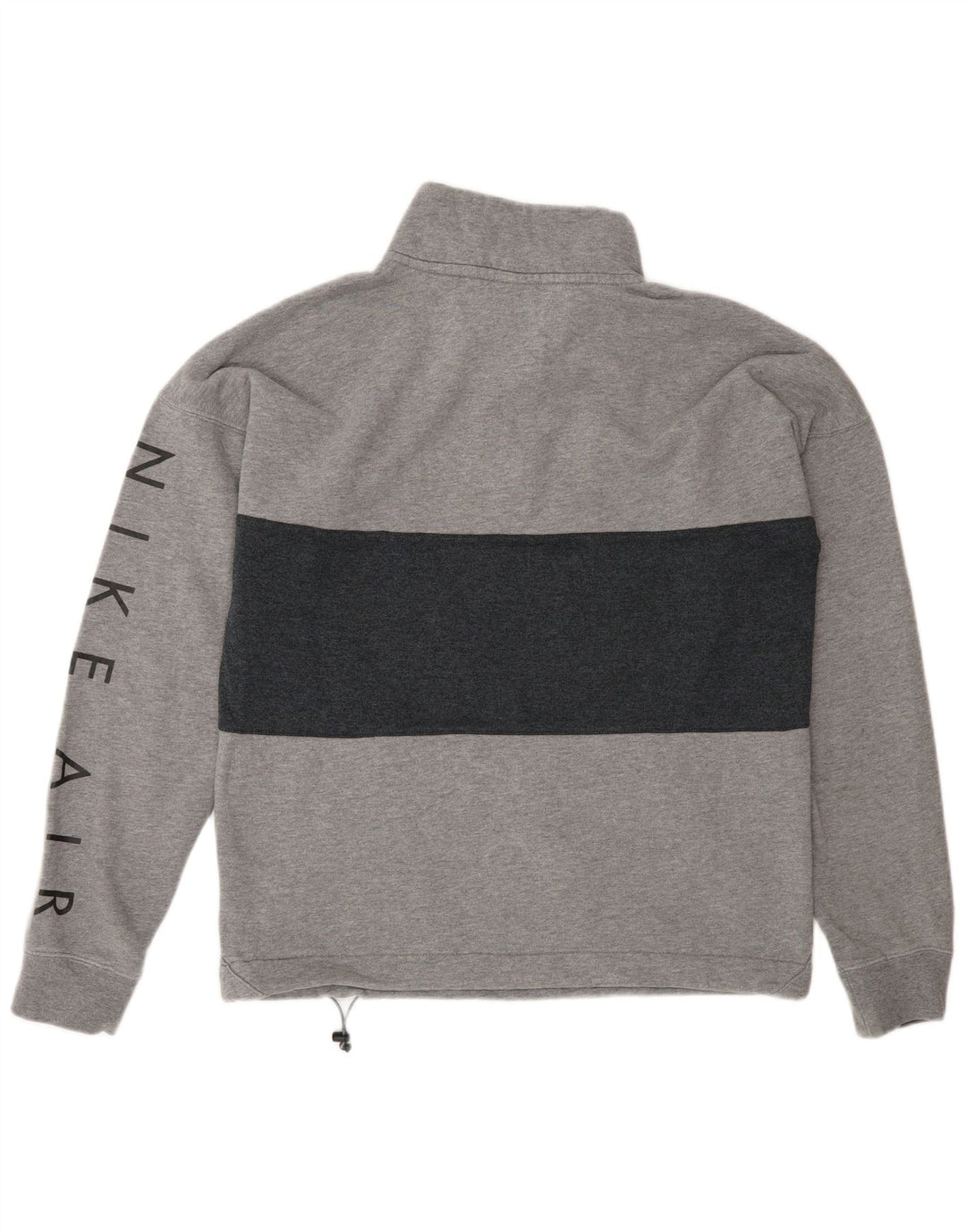 Pulover Nike pentru bărbați, cu grafic, cu fermoar, cu gât, din bumbac color bloc, gri mic