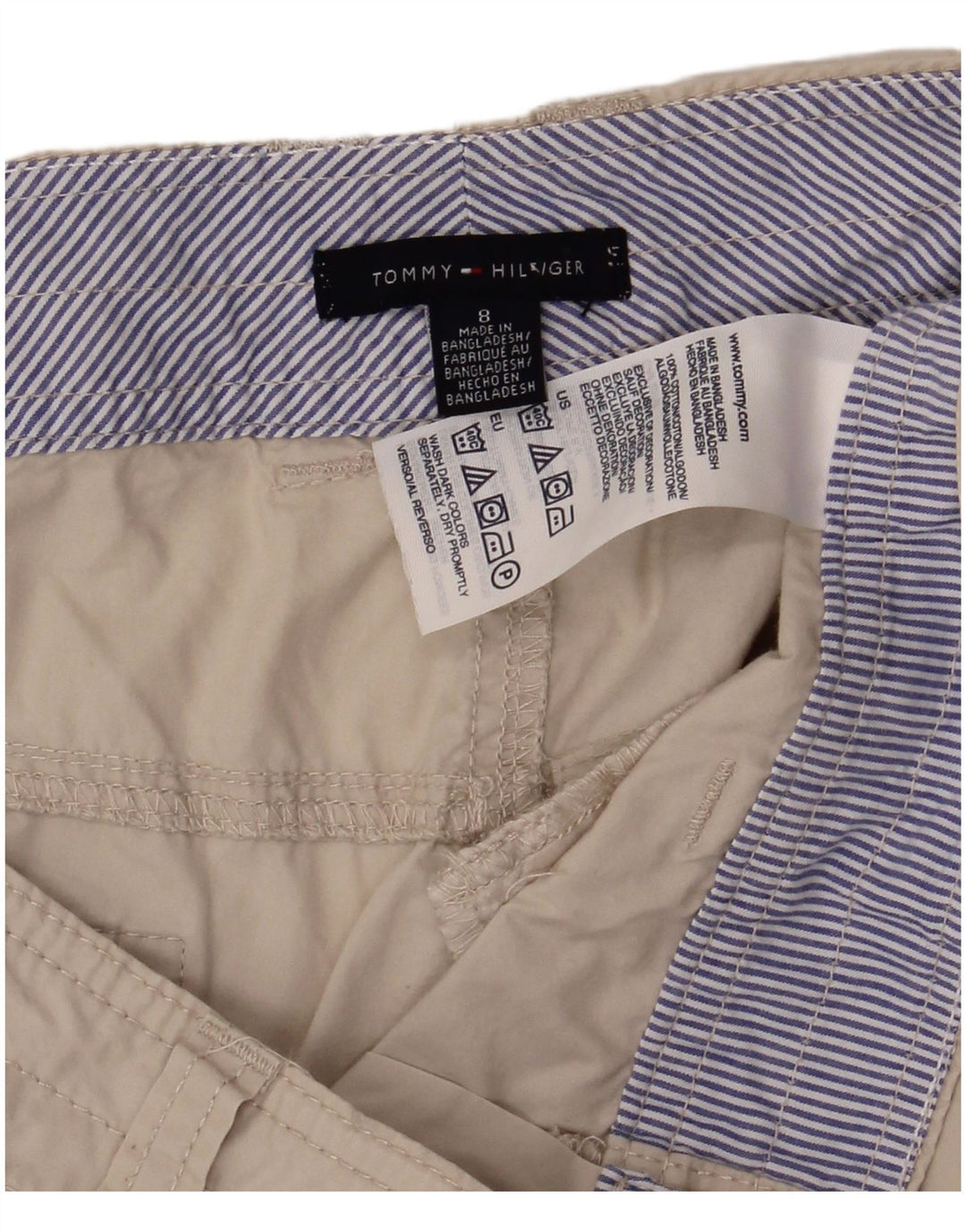 Pantaloni capri cargo Tommy Hilfiger pentru femei US 8 Medium W32 L22 bej bumbac