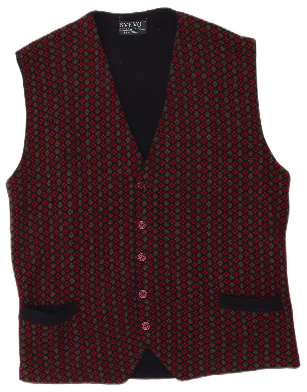 Svevo Gilet Bărbați tricot XL Lână geometrică bleumarin