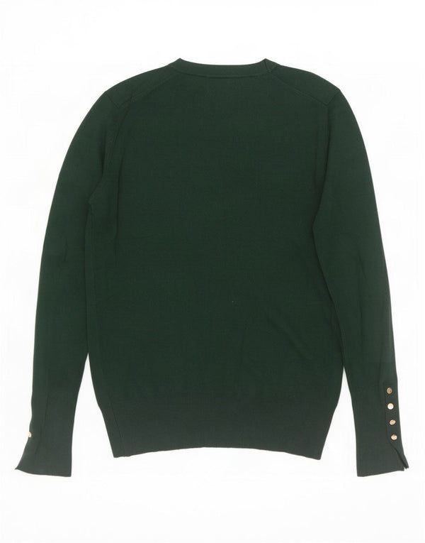 Pulover pentru damă Zara cu gât turnut, UK 12, viscoză verde medie