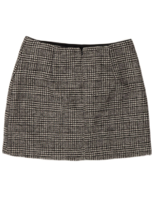 Fusta mini pentru femei Oasis UK 14 Large W32 Grey Houndstooth