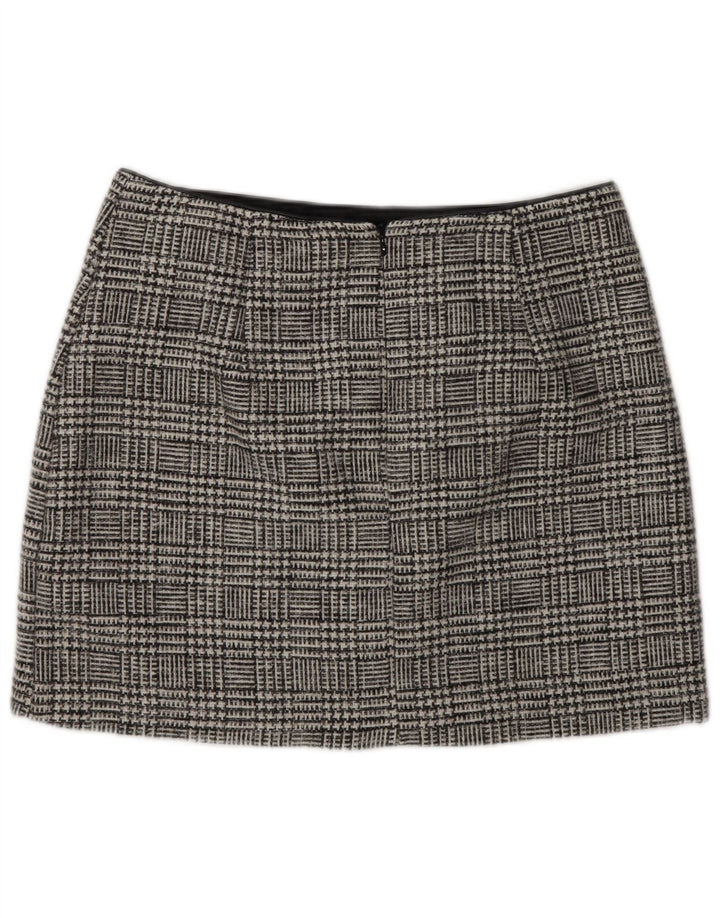Fusta mini pentru femei Oasis UK 14 Large W32 Grey Houndstooth
