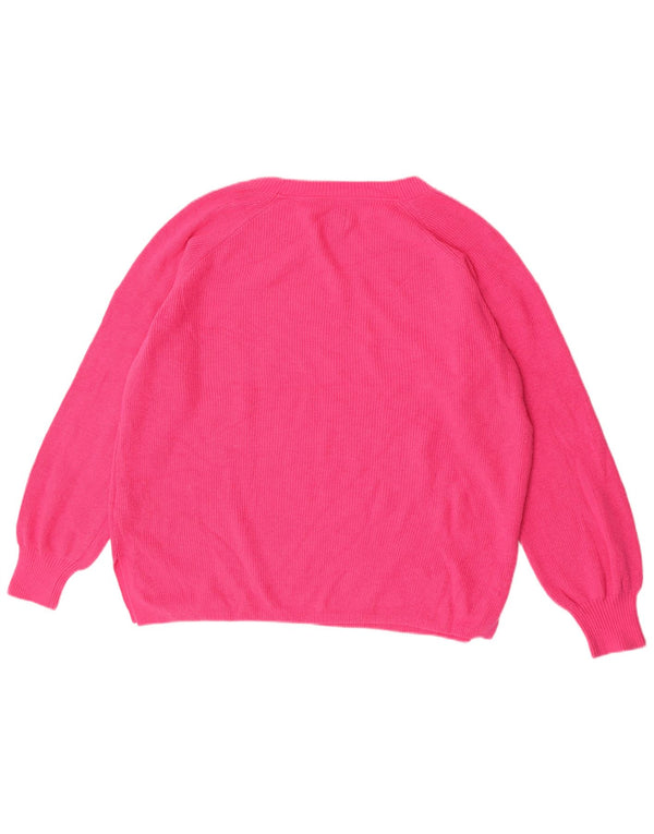 Gap Pulover supradimensionat pentru femei cu gât de barcă, UK 18 XL, nailon roz