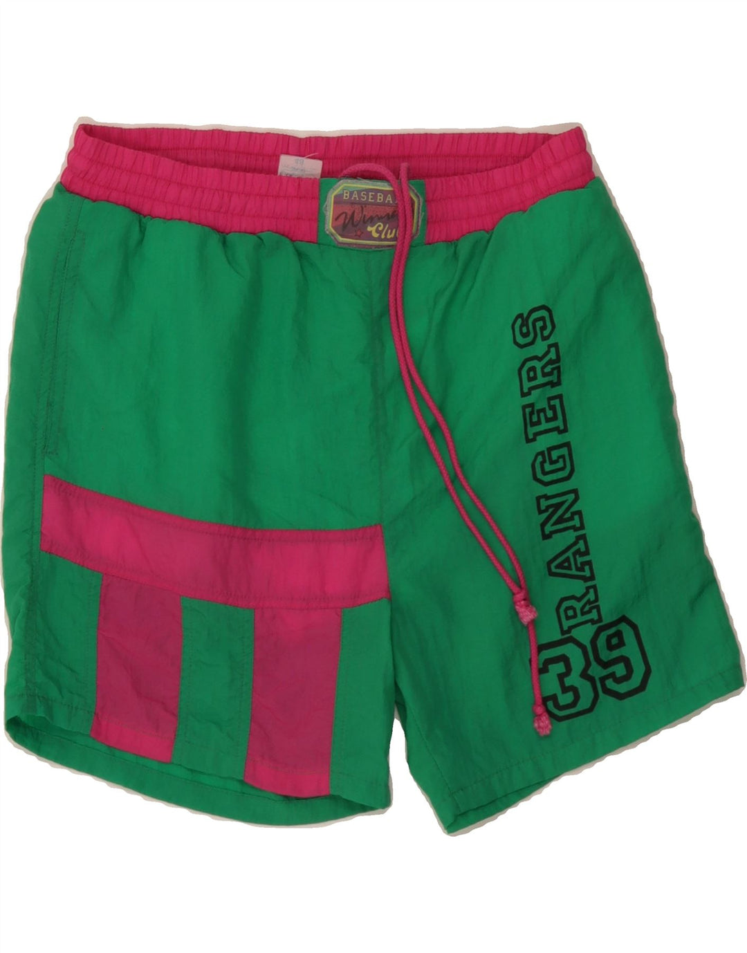 CAMPAGNOLO Mens Graphic Swimming Shorts IT 48 Medium Green Colourblock Vintage Campagnolo and Second-Hand Campagnolo from Messina Hembry 
