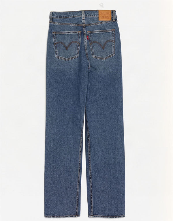 Blugi drepti Levi's Ribcage pentru femei L28 L32 Bumbac albastru