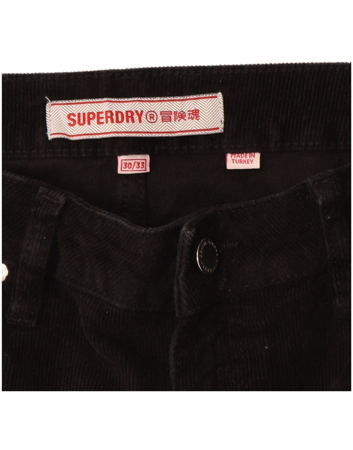 Pantaloni Superdry pentru femei Bootcut velur W30 L30 negru