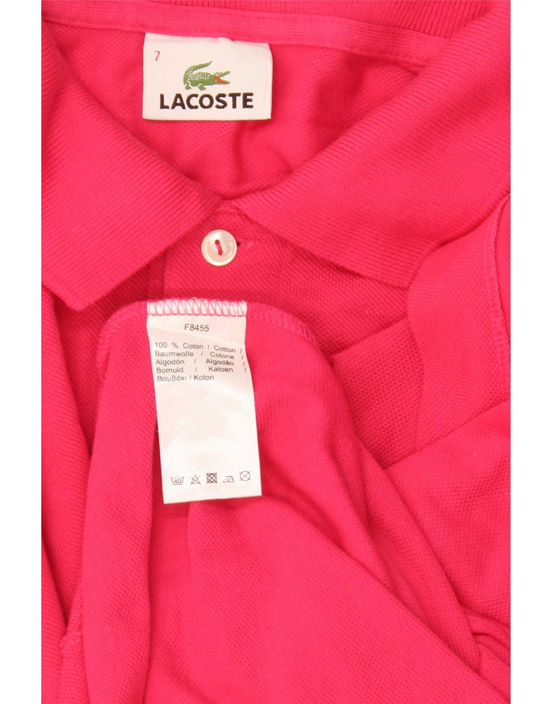 Tricou polo pentru bărbați Lacoste Mărimea 7 2XL Bumbac roz