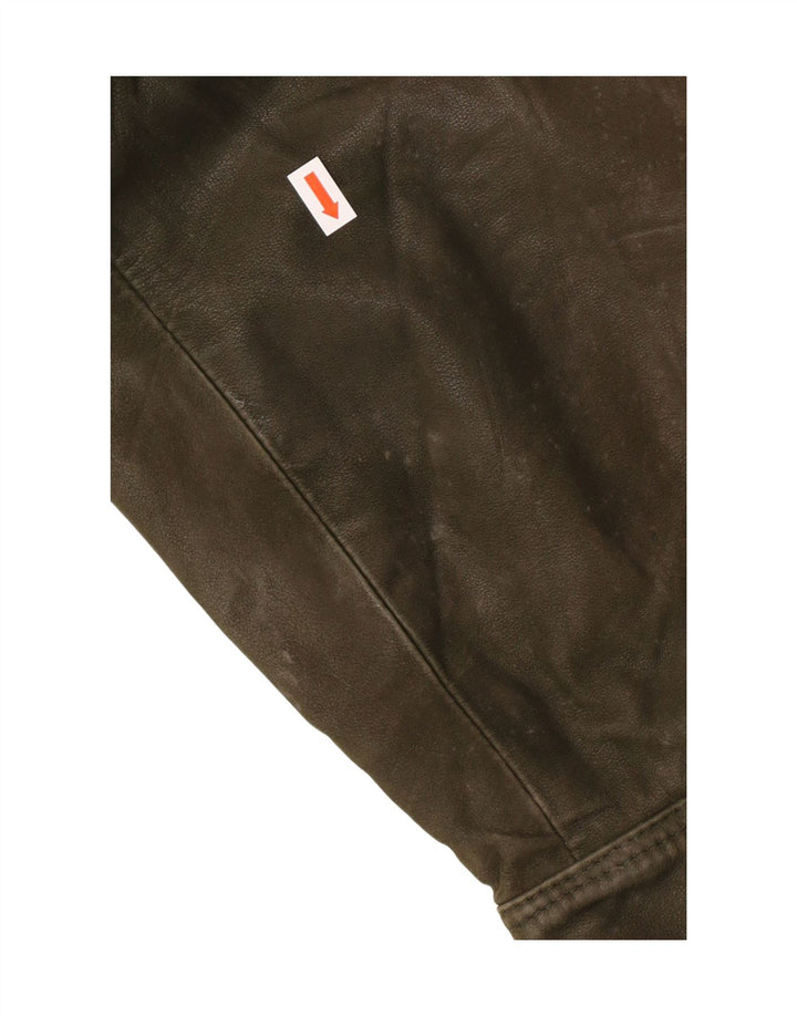 Geacă din piele vintage pentru bărbați IT 52 XL din piele kaki