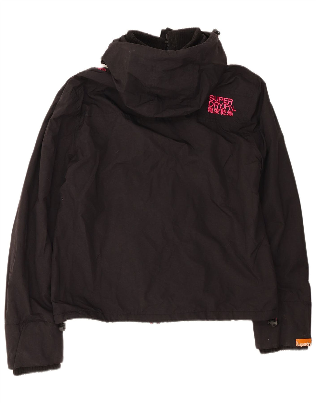 Jachetă Windbreaker pentru femei cu glugă Superdry UK 18 XL Nylon negru