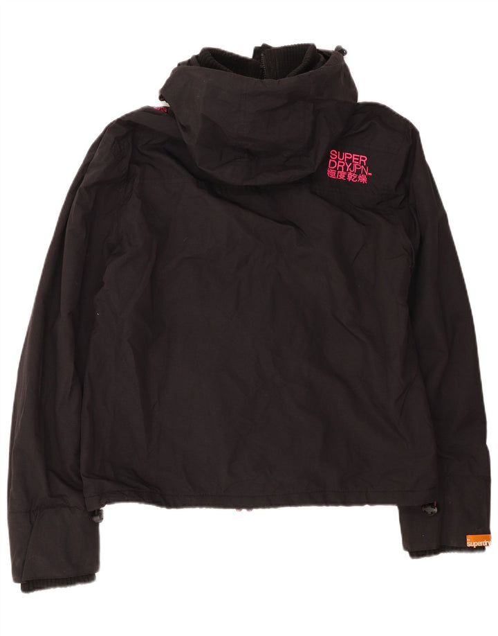 Jachetă Windbreaker pentru femei cu glugă Superdry UK 18 XL Nylon negru