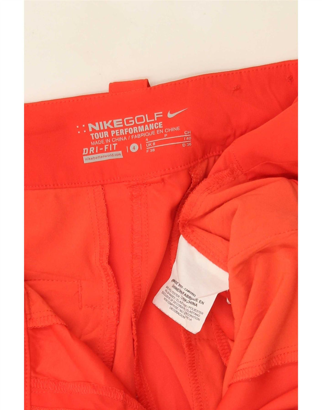 Pantaloni scurti chino Dri Fit Nike pentru femei UK 8 Small W27 Poliester roșu