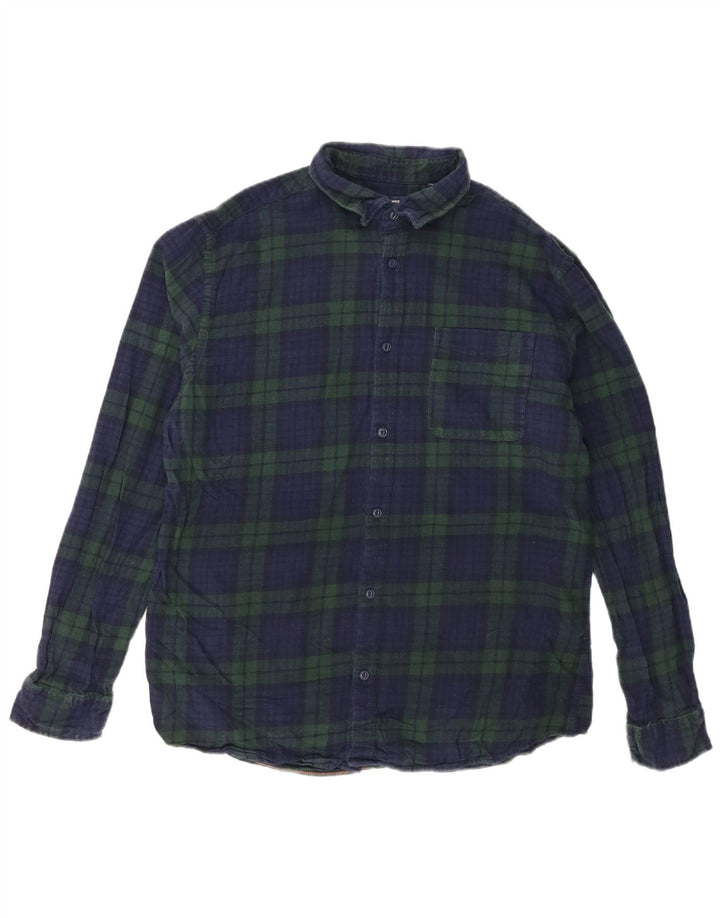 Cămașă de flanel premium pentru bărbați JACK & JONES XL, bumbac cu carouri bleumarin