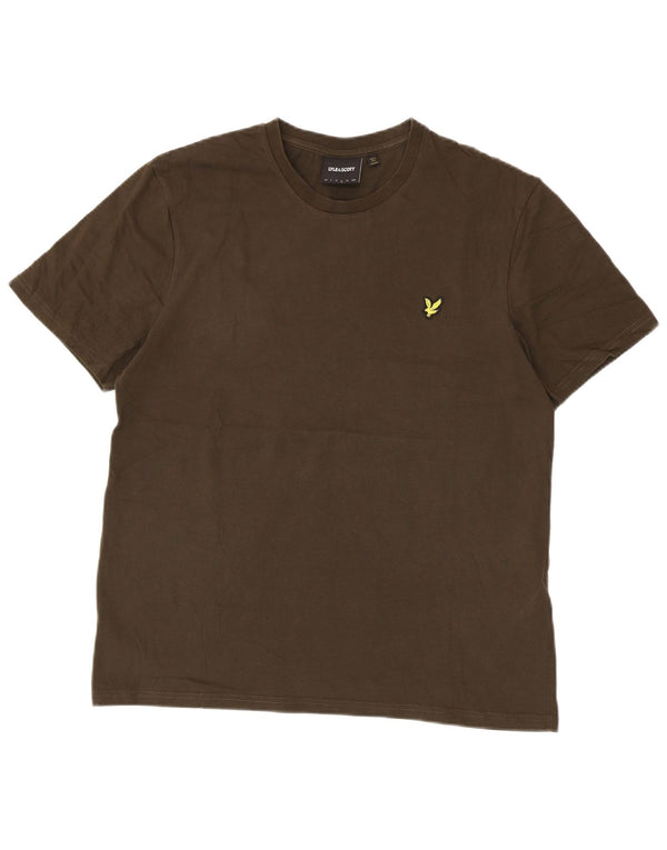 Tricou pentru bărbați Lyle & Scott Top mare din bumbac kaki