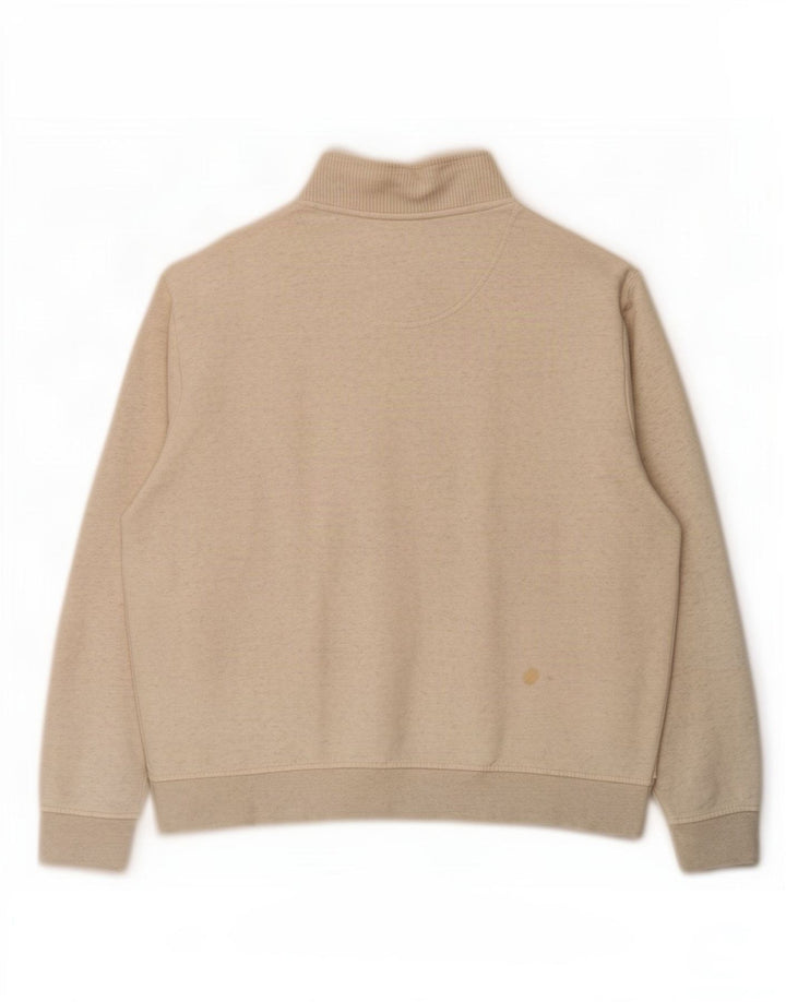 Pulover pentru bărbați Orvis, cu fermoar, cu gât, 2XL, bumbac alb cu pete