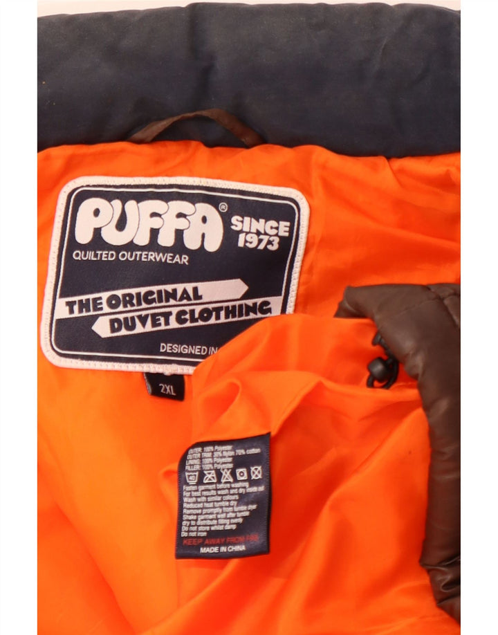 Gilet căptușit pentru bărbați PUFFA UK 44 2XL Maro Poliester color bloc