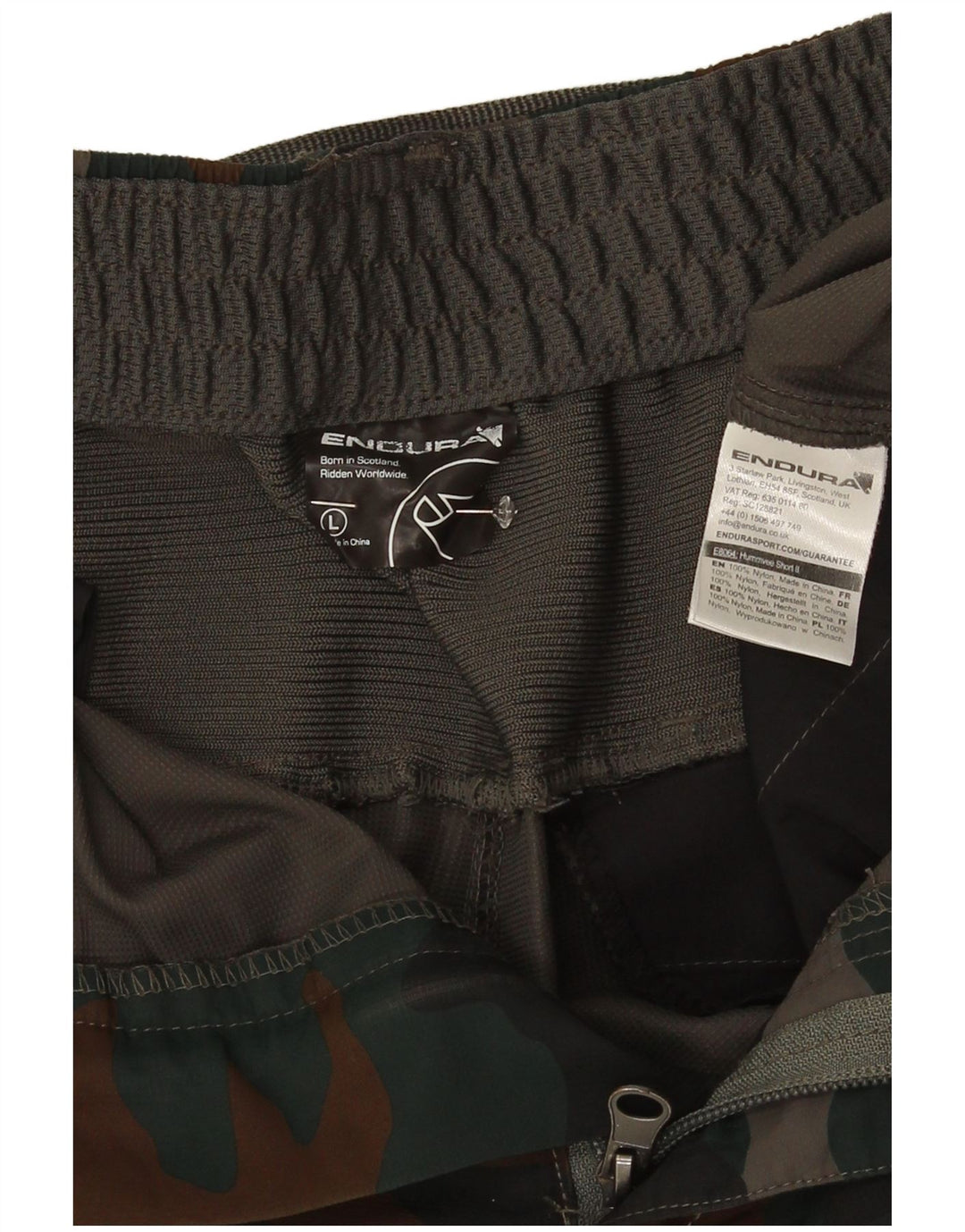 Pantaloni scurți cargo Endura pentru bărbați, mari W34, nailon camuflaj verde