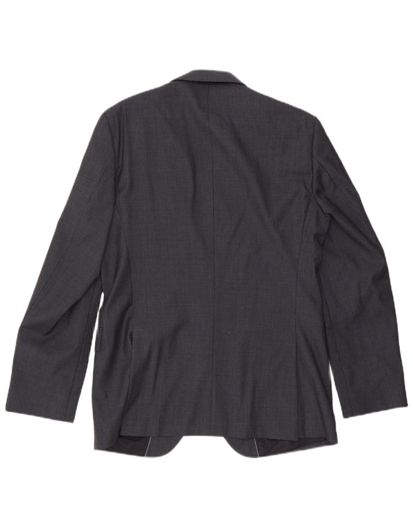 Blazer pentru bărbați Hugo Boss, cu 2 nasturi, EU 48, lână cu picior de gală, gri mediu