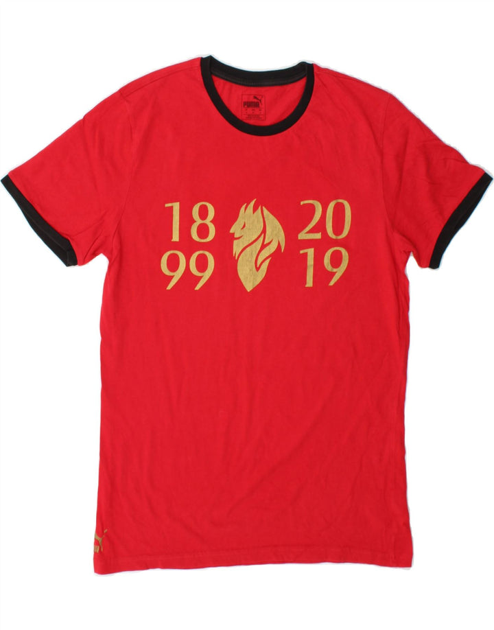 PUMA Mens Graphic T-Shirt Top Medium Red Cotton Vintage Puma and Second-Hand Puma from Messina Hembry 