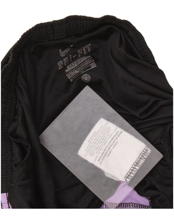 Pantaloni scurti sport NIKE Dri Fit pentru femei UK 10, negru, poliester color bloc