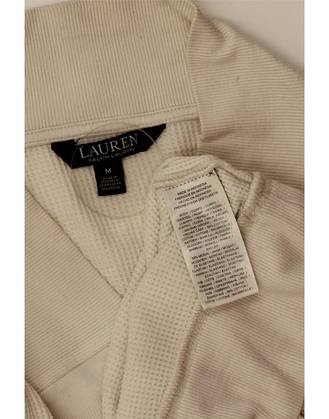 Pulover pentru femei Ralph Lauren cu gât cu nasturi Pulover UK 14 Bumbac alb mediu