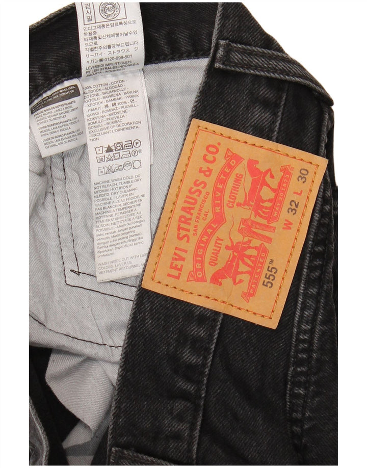 Blugi drepti pentru bărbați Levi's 555 W32 L30 bumbac negru