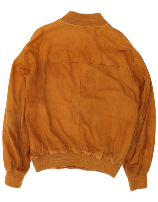 VINTAGE Bomber pentru bărbați din piele intoarsa UK 42 XL Bej