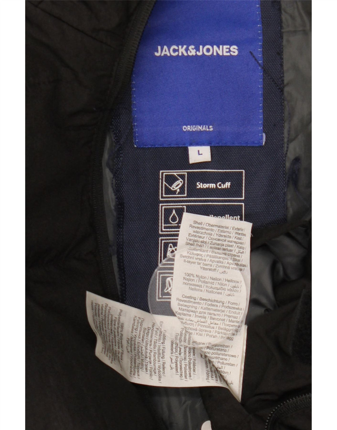 Jachetă căptușită cu glugă pentru bărbați JACK & JONES UK 40, mare, negru, nailon