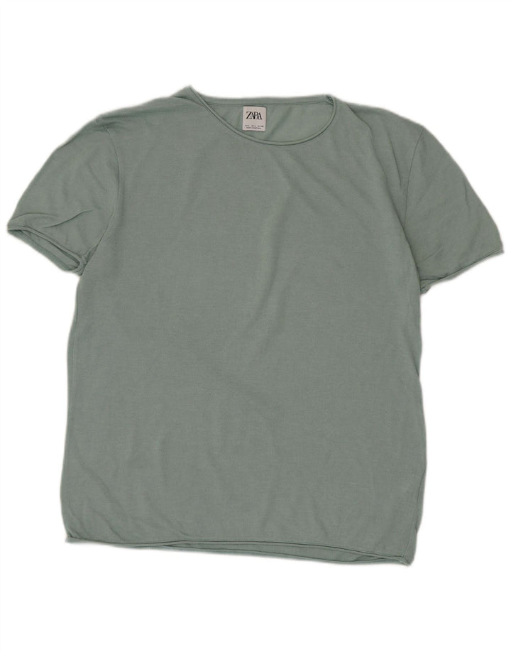 Tricou pentru bărbați Zara Top mare din bumbac verde
