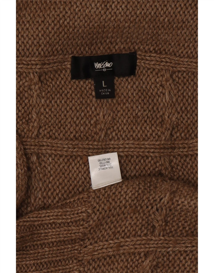 MOSSIMO Womens Oversized Open Cardigan Sweater UK 16 Large Brown Acrylic Vintage Mossimo and Second-Hand Mossimo from Messina Hembry 