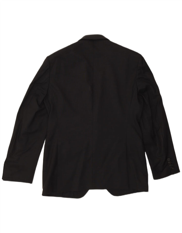 Blazer pentru bărbați Hugo Boss, cu 2 nasturi, EU 50, lână virgină mare, neagră