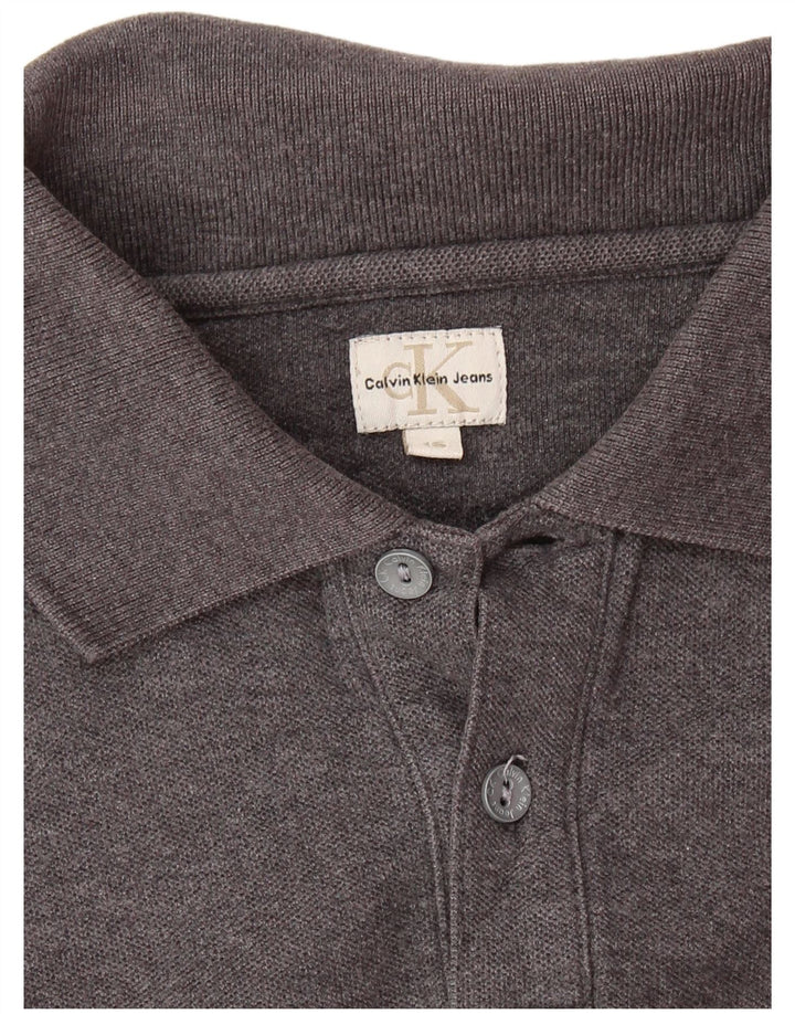 CALVIN KLEIN JEANS Tricou polo cu mânecă lungă pentru băieți 15-16 ani, gri