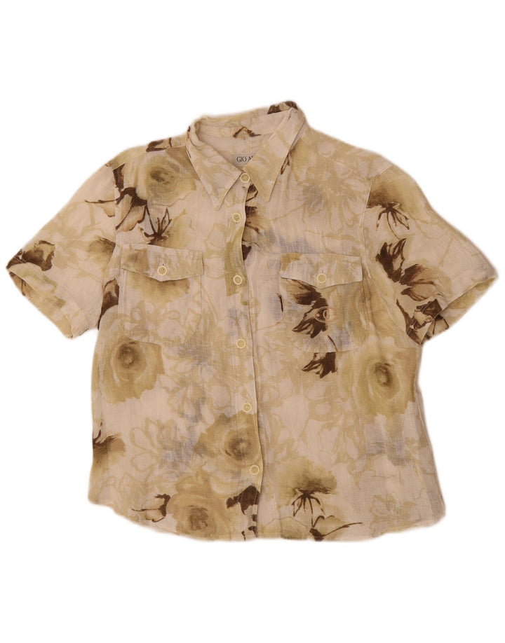 Gio Anna Cămașă cu mânecă scurtă pentru damă IT 44 Medium Bej Floral
