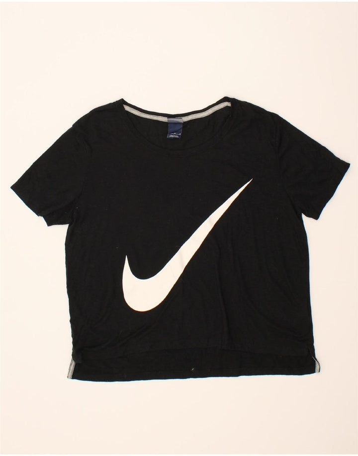 NIKE Womens Graphic T-Shirt Top UK 14 Medium Black Polyester Vintage Nike and Second-Hand Nike from Messina Hembry 