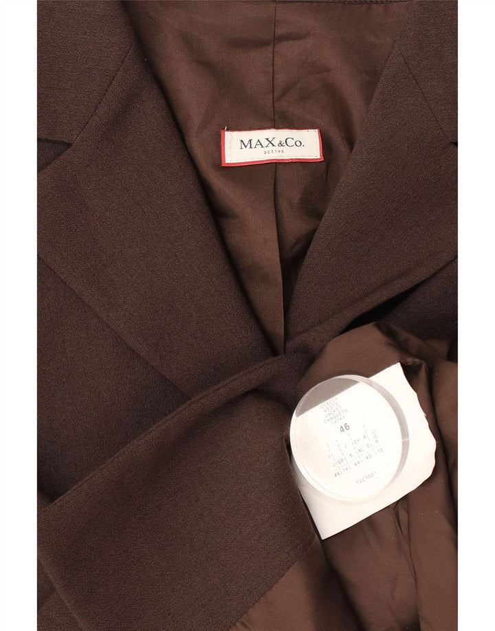 Jachetă pentru femei Max & Co. Blazer cu 3 nasturi UK 14 Poliester maro mediu