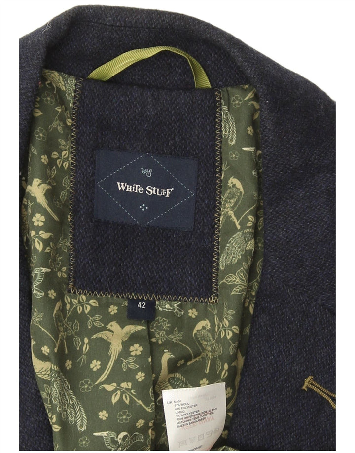 White Stuff Jachetă Blazer pentru bărbați cu 2 nasturi UK 42 XL Lână bleumarin