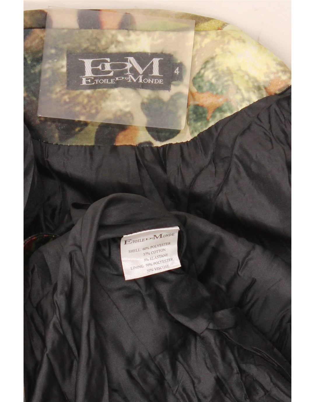 Etoile Du Monde Jachetă Blazer Femei UK 10 Mic Multicolor Animal Print
