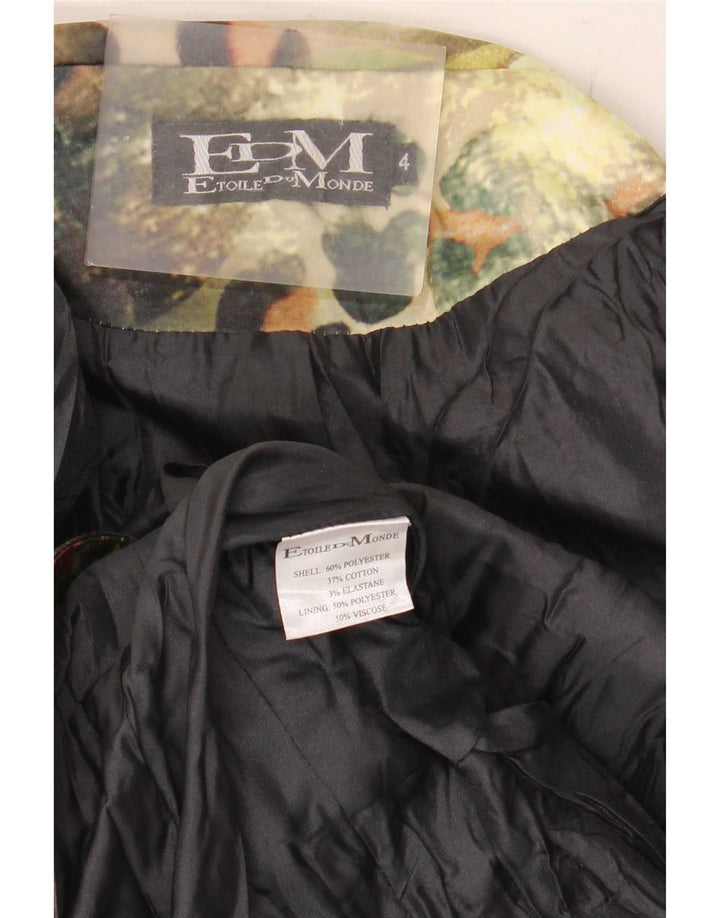Etoile Du Monde Jachetă Blazer Femei UK 10 Mic Multicolor Animal Print
