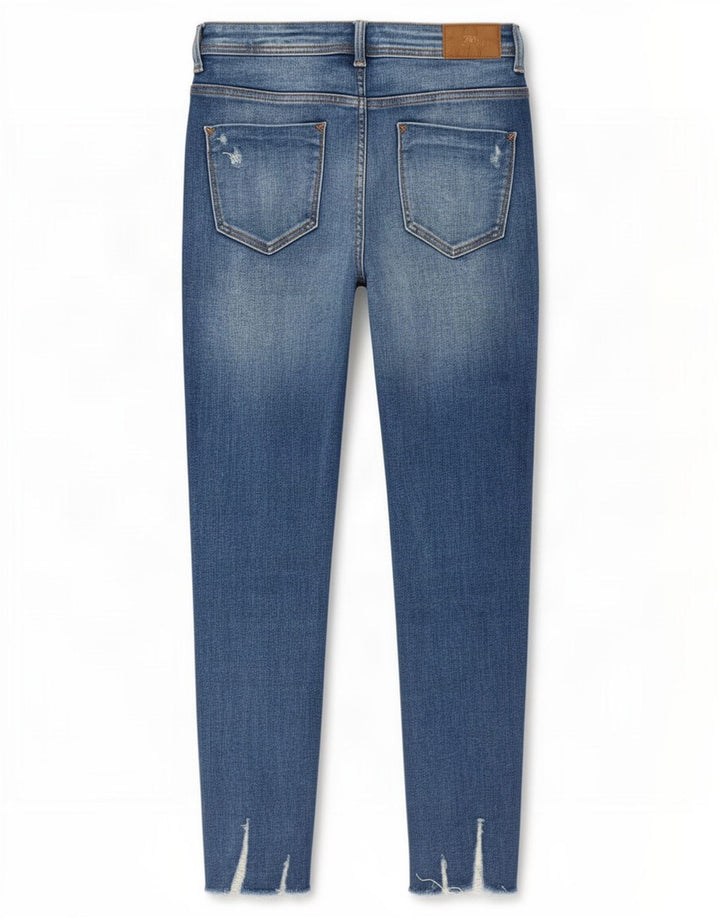 Blugi slim pentru femei Distressed Zara EU 40 Medium W30 L27 Albastru
