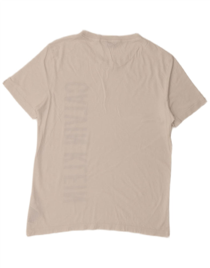 Tricou grafic Calvin Klein pentru bărbați Top mediu din bumbac alb