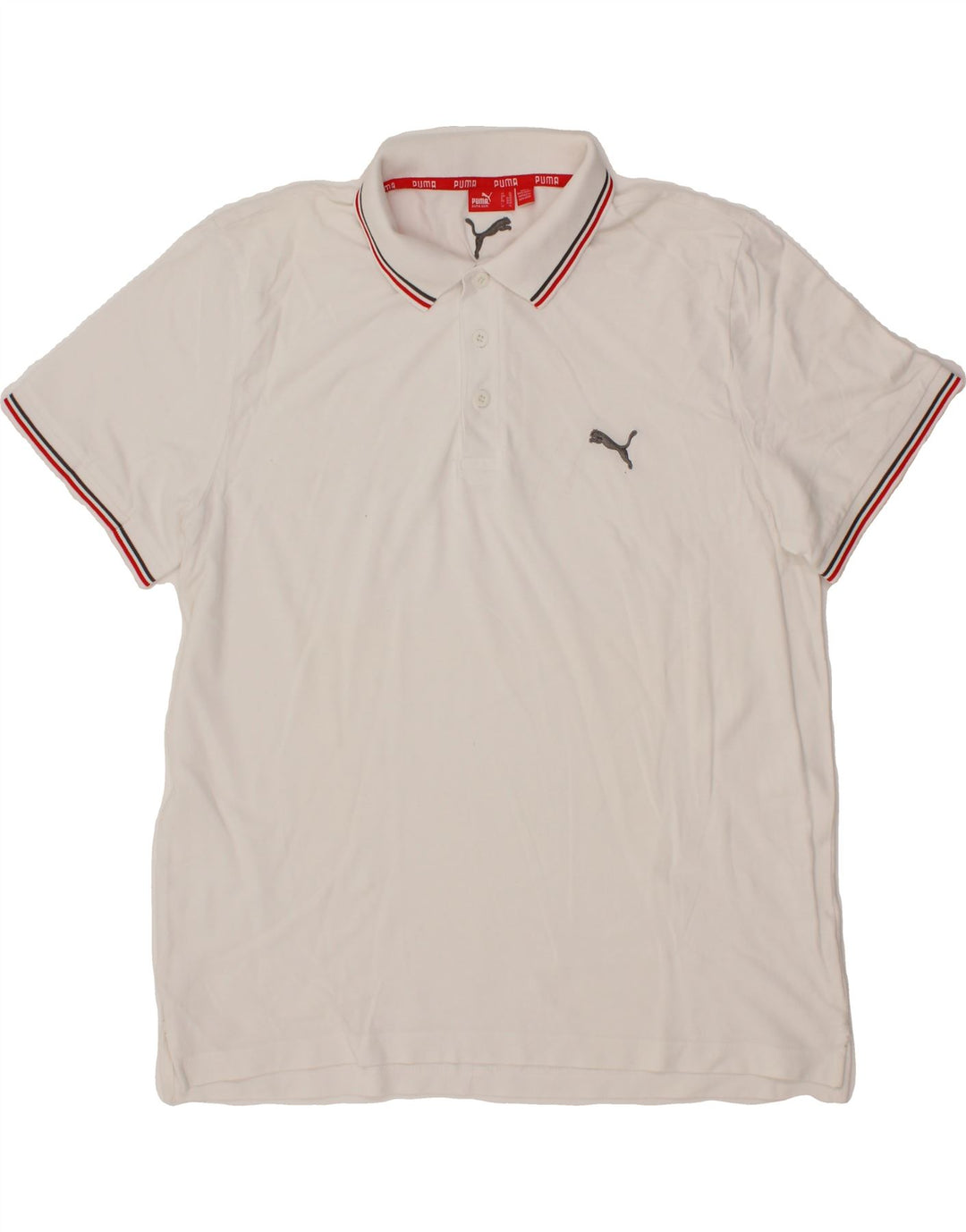 PUMA Mens Polo Shirt XL White Vintage Puma and Second-Hand Puma from Messina Hembry 