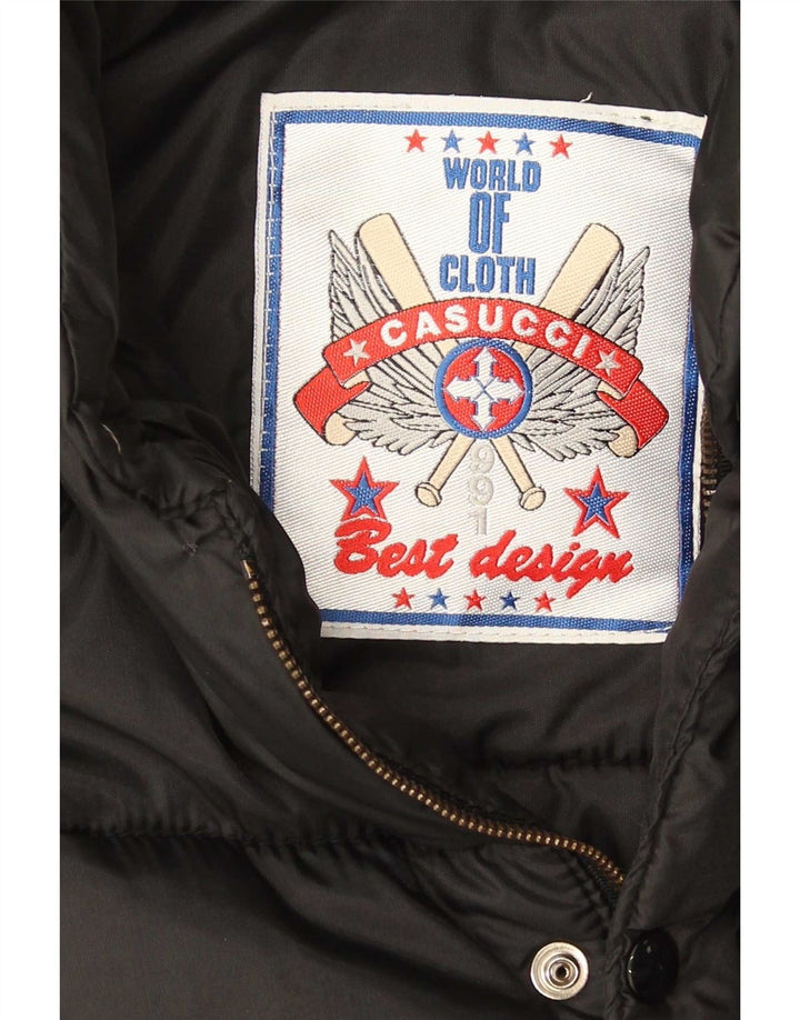 Gilet grafic căptușit pentru bărbați Casucci UK 38 Medium Black Poliamidă