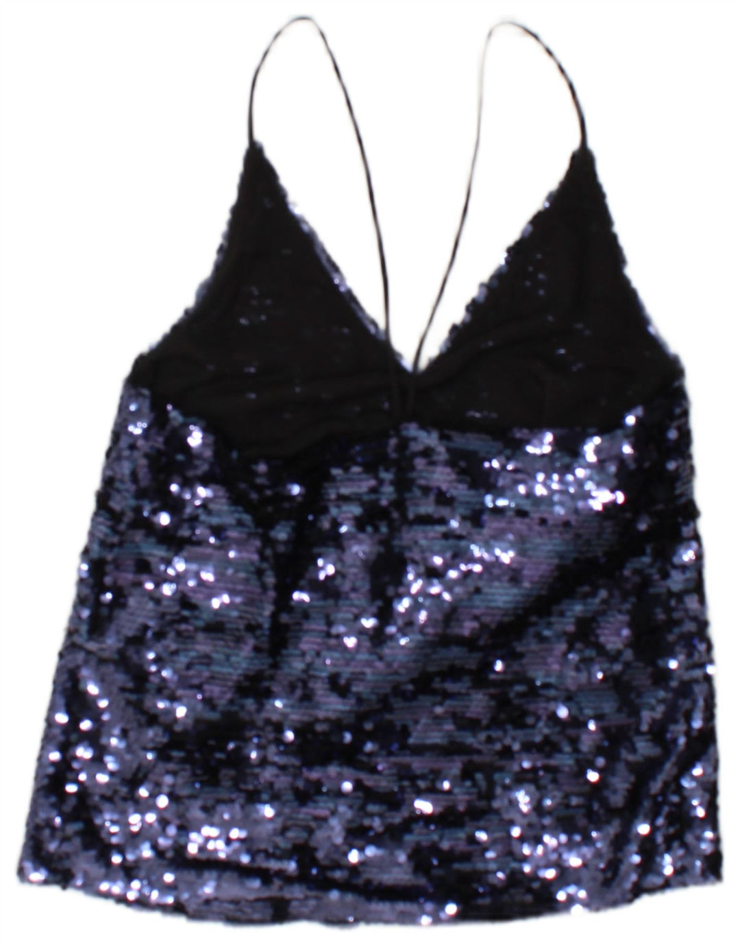 Top cu paiete Zara pentru femei UK 10 Small Blue Poliester